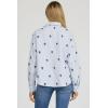 image:imageDEAR JOHN Adrianna Satin Stripe Shirt Womens Oversized Button Down Long Sleeve Relaxed Fit BlouseBlue Rama Emb