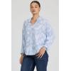 image:imageDEAR JOHN Adrianna Satin Stripe Shirt Womens Oversized Button Down Long Sleeve Relaxed Fit BlouseFloral Burnout