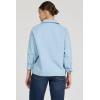 image:imageDEAR JOHN Adrianna Satin Stripe Shirt Womens Oversized Button Down Long Sleeve Relaxed Fit BlouseLight Blue
