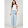image:imageDEAR JOHN Fiona Wide Leg Jeans for Women High Rise Full Length Raw Cut Hem  Railroad Stripes  30