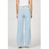 image:imageDEAR JOHN Fiona Wide Leg Jeans for Women High Rise Full Length Raw Cut Hem  Railroad Stripes  30