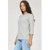 image:imageDEAR JOHN Sonoma Tee Womens Relaxed Fit Cotton Slub Crew Neck 34 Sleeve TopHeather Grey