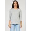 image:imageDEAR JOHN Sonoma Tee Womens Relaxed Fit Cotton Slub Crew Neck 34 Sleeve TopHeather Grey
