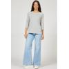 image:imageDEAR JOHN Sonoma Tee Womens Relaxed Fit Cotton Slub Crew Neck 34 Sleeve TopHeather Grey