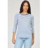 image:imageDEAR JOHN Sonoma Tee Womens Relaxed Fit Cotton Slub Crew Neck 34 Sleeve TopRiviera Stripe