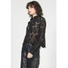 image:imageDEAR JOHN Suzette Lace Shirt Womens Scalloped Button Down Cropped Long Sleeve Relaxed Fit Blouse