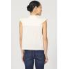 image:imageDEAR JOHN Fatima Shirt Sleeveless ButtonUp Classic Fit Embroidered BlouseWhitecap Gray
