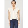 image:imageDEAR JOHN Fatima Shirt Sleeveless ButtonUp Classic Fit Embroidered BlouseWhitecap Gray