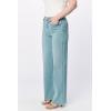 image:imageDEAR JOHN Fiona Wide Leg Womens Jeans High Rise Highwaisted Denim Classic Fit Full Inseam Raw Cut HemBlue Mint