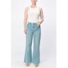 image:imageDEAR JOHN Fiona Wide Leg Womens Jeans High Rise Highwaisted Denim Classic Fit Full Inseam Raw Cut HemBlue Mint