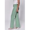 image:imageDEAR JOHN Fiona Wide Leg Womens Jeans High Rise Highwaisted Denim Classic Fit Full Inseam Raw Cut HemIceberg Green