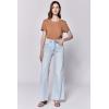 image:imageDEAR JOHN Fiona Wide Leg Womens Jeans High Rise Highwaisted Denim Classic Fit Full Inseam Raw Cut HemSeaside