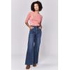 image:imageDEAR JOHN Fiona Wide Leg Womens Jeans High Rise Highwaisted Denim Classic Fit Full Inseam Raw Cut HemViolet Blue