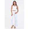 image:imageDEAR JOHN Fiona Wide Leg Womens Jeans High Rise Highwaisted Denim Classic Fit Full Inseam Raw Cut HemWhite