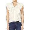 image:imageDEAR JOHN Fatima Shirt Sleeveless ButtonUp Classic Fit Embroidered BlouseWhitecap Gray