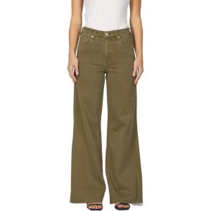 image:imageDEAR JOHN Fiona Wide Leg Womens Jeans High Rise Highwaisted Denim Classic Fit Full Inseam Raw Cut HemOlive Branch