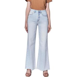 image:imageDEAR JOHN Fiona Wide Leg Womens Jeans High Rise Highwaisted Denim Classic Fit Full Inseam Raw Cut HemSeaside
