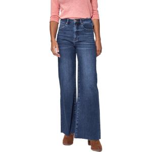image:imageDEAR JOHN Fiona Wide Leg Womens Jeans High Rise Highwaisted Denim Classic Fit Full Inseam Raw Cut HemStar Demand