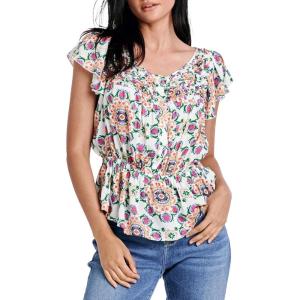 image:imageDEAR JOHN Womens Danica Button Front ShirtFlower Medallion
