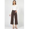 image:imageDEAR JOHN Audrey Wide Leg Jeans Womens High Rise Cropped Color Denim Comfort Stretch Clean HemChocolate Torte