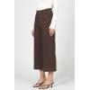 image:imageDEAR JOHN Audrey Wide Leg Jeans Womens High Rise Cropped Color Denim Comfort Stretch Clean HemChocolate Torte