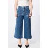 image:imageDEAR JOHN Audrey Wide Leg Jeans Womens High Rise Cropped Color Denim Comfort Stretch Clean HemEllis