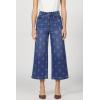 image:imageDEAR JOHN Audrey Wide Leg Jeans Womens High Rise Cropped Color Denim Comfort Stretch Clean HemTulip Crest