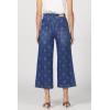 image:imageDEAR JOHN Audrey Wide Leg Jeans Womens High Rise Cropped Color Denim Comfort Stretch Clean HemTulip Crest