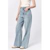 image:imageDEAR JOHN Audrey Wide Leg Jeans Womens High Rise Cropped Color Denim Comfort Stretch Clean HemZurie