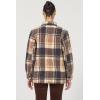 image:imageDEAR JOHN Deanna Jacket Womens Button Front Long Sleeve Plaid Overshirt Shacket CoatBrown Mocha Plaid