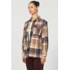 image:imageDEAR JOHN Deanna Jacket Womens Button Front Long Sleeve Plaid Overshirt Shacket CoatBrown Mocha Plaid