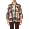 image:imageDEAR JOHN Deanna Jacket Womens Button Front Long Sleeve Plaid Overshirt Shacket CoatBrown Mocha Plaid