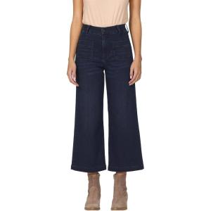 image:imageDEAR JOHN Audrey Wide Leg Jeans Womens High Rise Cropped Color Denim Comfort Stretch Clean HemRoselle
