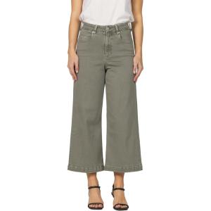 image:imageDEAR JOHN Audrey Wide Leg Jeans Womens High Rise Cropped Color Denim Comfort Stretch Clean HemVetiver