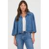 image:imageDEAR JOHN Cristo Oversized Cropped Denim Shirt Jacket for WomenMid Blue