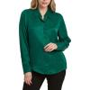 image:imageDEAR JOHN Birdie Button Down Long Sleeve Slim Fit Womens ShirtDeep Emerald