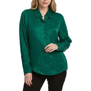 image:imageDEAR JOHN Birdie Button Down Long Sleeve Slim Fit Womens ShirtDeep Emerald
