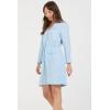 image:imageDEAR JOHN Letty Relaxed Long Sleeve ButtonFront Midi Dress for WomenCarolina Blue