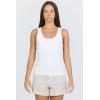 image:imageDEAR JOHN Louise Womens Fitted Cotton Rib Knit Scoop Neck Racerback TankWhite