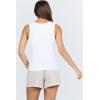 image:imageDEAR JOHN Louise Womens Fitted Cotton Rib Knit Scoop Neck Racerback TankWhite