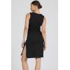 image:imageDEAR JOHN Strada Dress Womens Classic Fit Cotton Slub Crew Neck Sleeveless Midi DressBlack