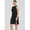 image:imageDEAR JOHN Strada Dress Womens Classic Fit Cotton Slub Crew Neck Sleeveless Midi DressBlack