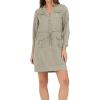 image:imageDEAR JOHN Letty Relaxed Long Sleeve ButtonFront Midi Dress for WomenVetiver