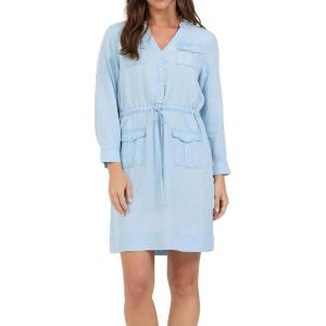 image:imageDEAR JOHN Letty Relaxed Long Sleeve ButtonFront Midi Dress for WomenCarolina Blue