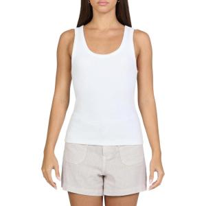 image:imageDEAR JOHN Louise Womens Fitted Cotton Rib Knit Scoop Neck Racerback TankWhite