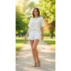 image:imageDEAR JOHN Hampton Low Rise Denim Shorts for Women Tailored Trouser Fit with Cuffed Hem and Casual Stretch ComfortOptic White