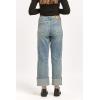 image:imageDEAR JOHN Holly Straight Leg Jeans for Women HighRise Cuffed Hem Full Length DenimPioneer Valley
