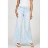 image:imageDEAR JOHN Micah Womens Wide Leg Jeans Mid Rise Comfortable Stretch Raw HemFlora Blue