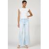image:imageDEAR JOHN Micah Womens Wide Leg Jeans Mid Rise Comfortable Stretch Raw HemFlora Blue