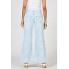 image:imageDEAR JOHN Micah Womens Wide Leg Jeans Mid Rise Comfortable Stretch Raw HemFlora Blue